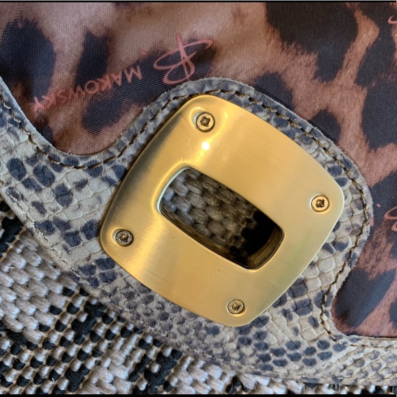 EUC B. Makowsky Snakeskin Leather Satchel Handbag - Picture 6 of 10